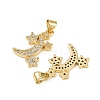 Brass Micro Pave Cubic Zirconia Pendants KK-S526-36G-2