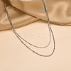 Non-Tarnish 304 Stainless Steel Double-Layer Necklace NJEW-Q321-01P-6