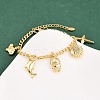 304 Stainless Steel Charm Bracelets BJEW-D359-04G-1