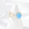 Oval Synthetic Turquoise Rings KK-P299-11G-2