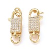 Brass Micro Pave Clear Cubic Zirconia Lobster Claw Clasps ZIRC-L076-071G-2