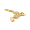 Brass Micro Pave Clear Cubic Zirconia Connector Charms KK-C108-02A-G-2