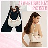 2Pcs 2 Styles Alloy Pink Enamel Flower Bowknot Pendant Cable Chain Purse Decorative Chains AJEW-SC0031-22-4