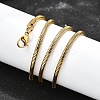 304 Stainless Steel Snake Chain Necklaces STAS-M174-005G-2.4-2