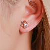 Cat Paw Print Alloy Pave Cubic Zirconia Pendant Necklaces & Stud Earring & Ring & Link Bracelets Sets for Women FS-WGC55DF-01-4