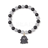 2Pcs Halloween Alloy Enamel Charm Bracelets BJEW-JB12106-3