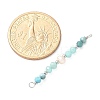 Faceted Round Natural Amazonite & Apatite & Potato Natural Cultured Freshwater Pearl Beaded Connector Charms PALLOY-JF03532-05-4