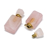 Natural Rose Quartz Perfume Bottle Pendants G-A026-10-01-3