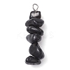 Gradient Color Natural Smoky Quartz & Natural Obsidian & Natural Labradorite Chip Beaded Pendants PALLOY-JF02791-07-3