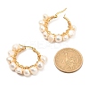 Ring Natural Pearl Beads Hoop Earrings for Girl Women EJEW-JE04685-01-4