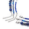 3Pcs 3 Style Lampwork Evil Eye Pendant Necklaces Set NJEW-JN04016-7
