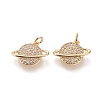 Brass Micro Pave Clear Cubic Zirconia Pendants ZIRC-L091-058G-1