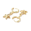 Clear Cubic Zirconia Flower Dangle Hoop Earrings EJEW-B017-16G-3
