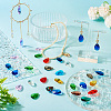 100Pcs Faceted Teardrop Glass Pendants GLAA-KS0001-11-8