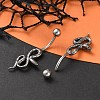 Snake 316 Surgical Stainless Steel Belly Button Rings EJEW-G416-18C-AS-2