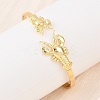 Marine Organism Brass Cuff Bangles for Women BJEW-D368-03G-G-2