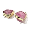 Raw Rough Natural Dyed Quartz Crystal Links Connector Charms G-K189-04LG-02-2
