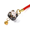 Porcelain Fortune Cat Pendant Decoration HJEW-G027-01-3