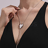 201 Stainless Steel Heart Lariat Adjustable Necklaces for Women LS-NJEW-K297-01P-1