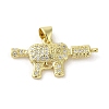 Rack Plating Brass Micro Pave Cubic Zirconia Pendants KK-C052-08C-G-1