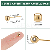 40Pcs 2 Colors Rack Plating Brass Stud Earring Findings KK-PH0004-80-2