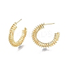Brass Wire Swirl C-shape Stud Earrings EJEW-G322-04G-3