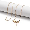 Ion Plating(IP) Adjustable 304 Stainless Steel Serpentine Chain Necklaces NJEW-K270-04G-1