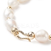 Natural Keshi Pearl Beaded Bracelet with Brass Clasp for Women BJEW-JB08867-01-2