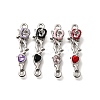 Alloy Rhinestone Rose Flower Heart Links Connector Charms FIND-D305-10P-1