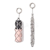 304 Stainless Steel Macrame Pouch Empty Stone Holder Pendant Decorations AJEW-JB01414-02-1