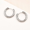316 Surgical Stainless Textured Hoop Earrings EJEW-C160-10A-AS-4