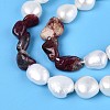 Natural Tourmaline Nuggets & Natural Cultured Freshwater Pearl Beads Strands PEAR-N023-01A-11-4