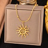 304 Stainless Steel Sun Pendant Snake Ball Chain Necklaces for Women NJEW-G179-02G-1
