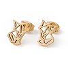 304 Stainless Steel Origami Fox Stud Earrings for Women LS-EJEW-F286-03C-G-1