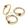 Heart Natural Mixed Stone Adjustable Rings RJEW-Q818-02G-2
