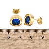 304 Stainless Steel Flat Round Stud Earrings EJEW-C099-23G-01-5