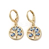 Tree with Evil Eye Real 18K Gold Plated Brass Dangle Leverback Earrings EJEW-Q797-19G-03-1
