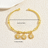 Vintage Brass Micro Pave Clear Cubic Zirconia Charm Bangles FZ9107-5