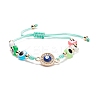 Resin Evil Eye Braided Bead Bracelet BJEW-JB08414-4