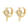 Rack Plating Cross Brass Hoop Earrings EJEW-N055-50G-RS-1