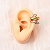 Triple C-Shaped 304 Stainless Steel Two Tone Cuff Earrings EJEW-A131-04A-GP-3