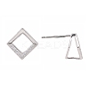 Anti-Tarnish Rhodium Plated 925 Sterling Silver Stud Earring Findings STER-F048-28P-7
