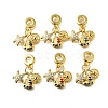 Brass Micro Pave Cubic Zirconia European Dangle Charms KK-Z102-21G-1