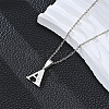 201 Stainless Steel Crystal Rhinestone Initial Pendant Necklaces FS-WG28760-01-1