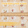 3 Yards 3 Styles Polyester Handmade Flower Lace Ribbons OCOR-DC0001-01-2