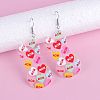 Easter Printed Acrylic Dangle Earrings FS-WGDC384-14-1