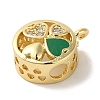 Rack Plating Brass Micro Pave Clear Cubic Zirconia with Enamel Pendant KK-P267-16G-2