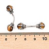 316 Stainless Steel Dragon Claw with Natural Stone Ball Curved Barbell Belly Rings AJEW-C044-06AS-01-5