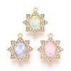 Alloy Glass Pendants X-PALLOY-N176-64KCG-2