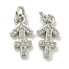 Rack Plating Brass Micro Pave Cubic Zirconia Pendants KK-K386-02H-P-1